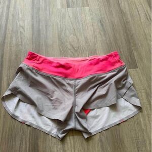 Lululemon Run: Speed Short *Naked Seam Wee Stripe Printed White Fossil / Flash.